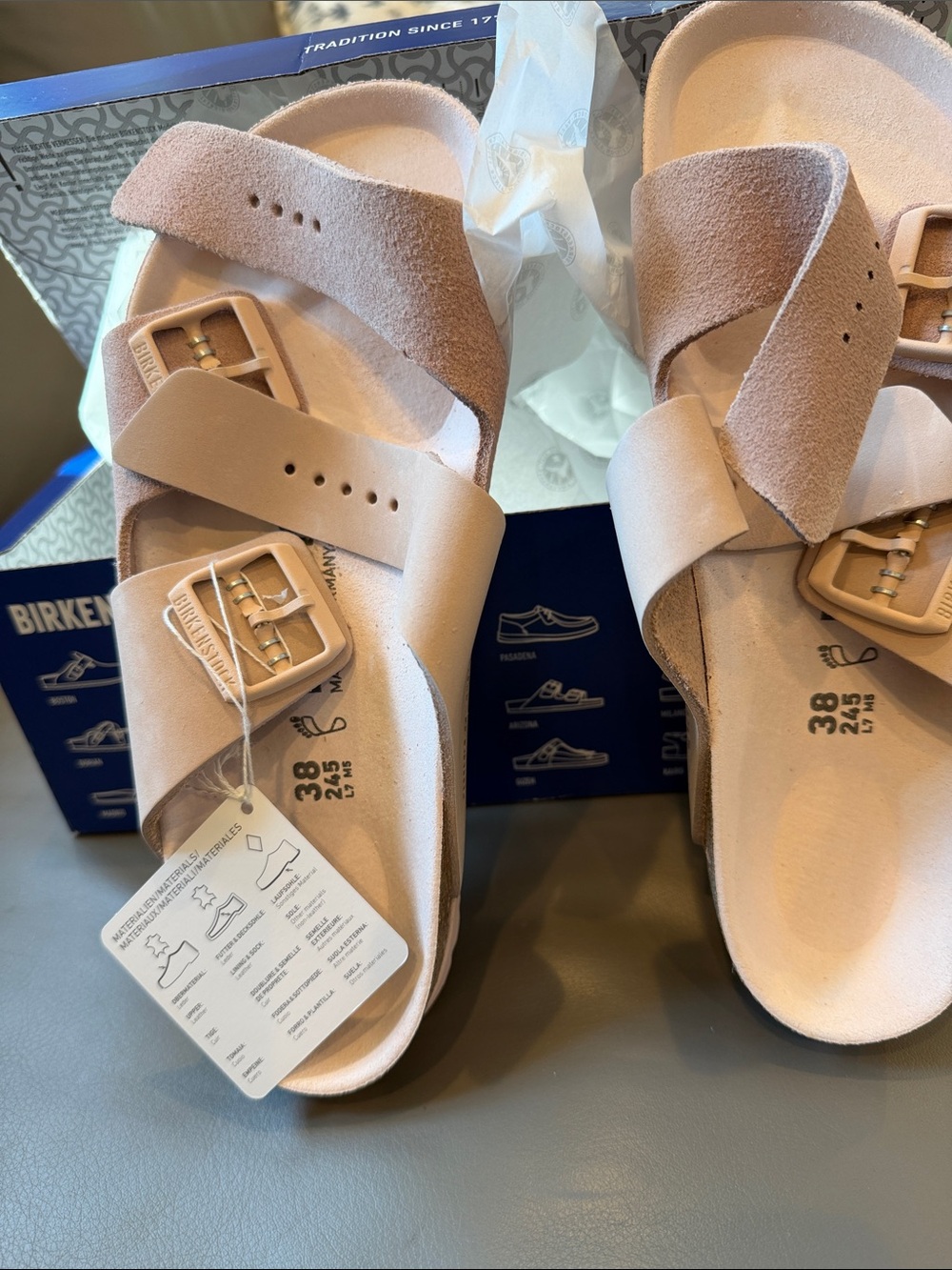 Birkenstock Pink Suede Sandals – Size 38 – NWT